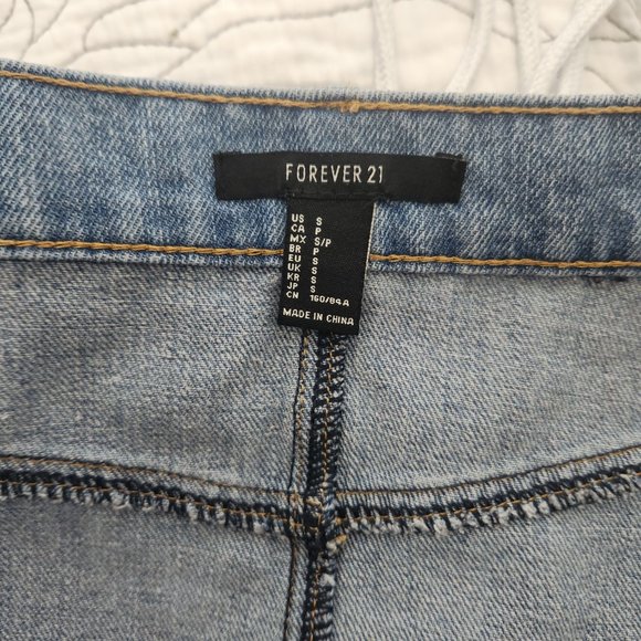 FOREVER 21 [S] Denim Lace Up Forever 21 Mini Skirt - Picture 4 of 10